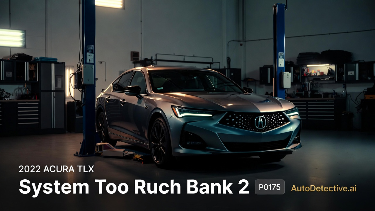 2022 Acura TLX - P0175 Code: System Too Rich Bank 2